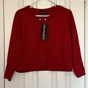 Nina Leonard Scarlet Red Cardigan